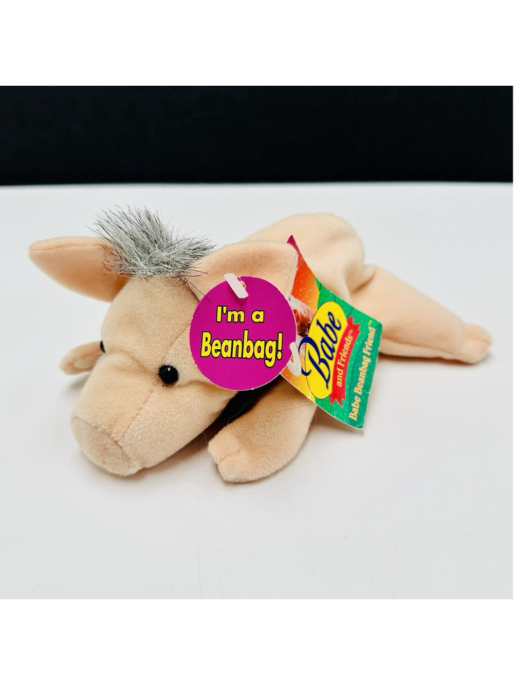 VINTAGE - BABE the PIG PLUSH BEAN BAG 7 Inch - 1998 Equity Toys With Tags